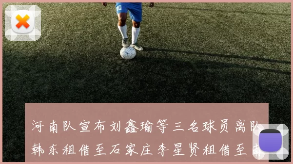 河南队宣布刘鑫瑜等三名球员离队韩东租借至石家庄李星贤租借至南通